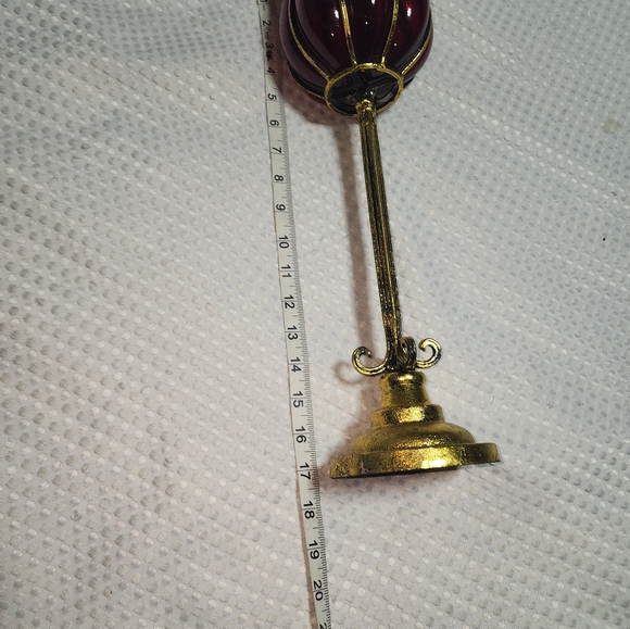 HURRICANE TALL 17" GOLDTONE CANDLESTICK CANDLE OR TEALIGHT HOLDER. HEAVY - Picture 2 of 12